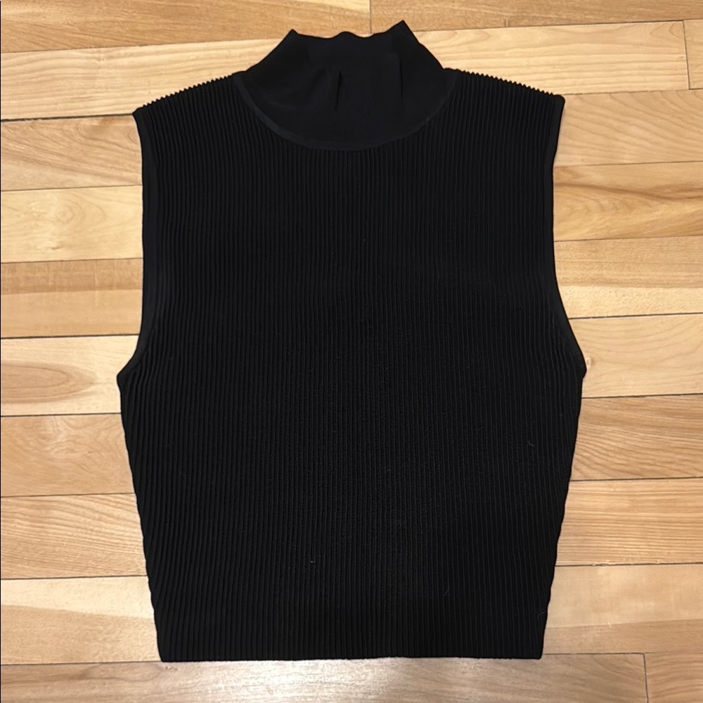 Babaton Black Textured Knit Top
